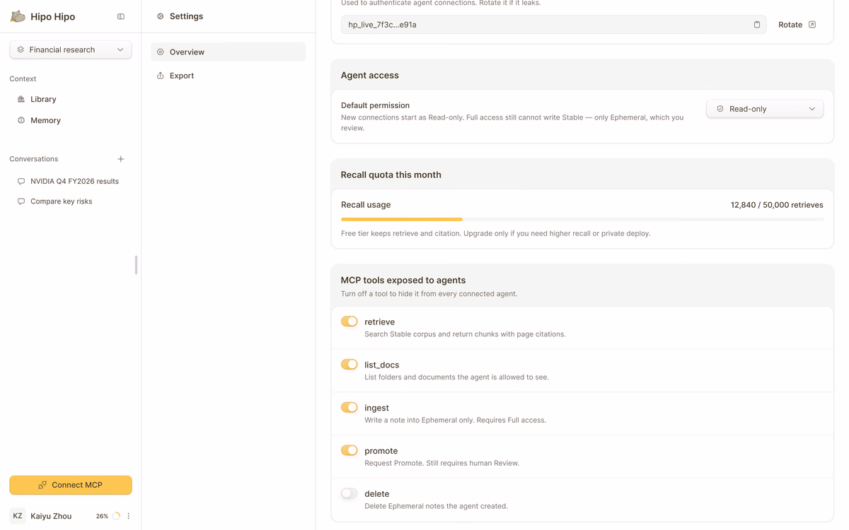 Agent tool controls
