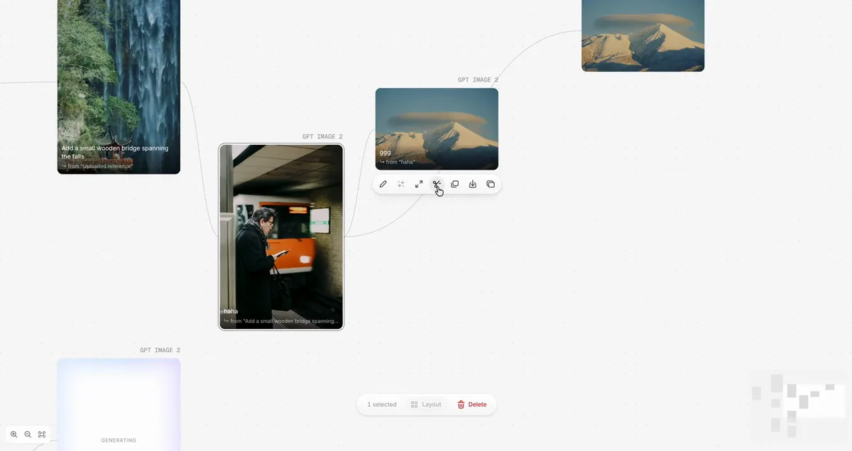 AI image canvas workflow