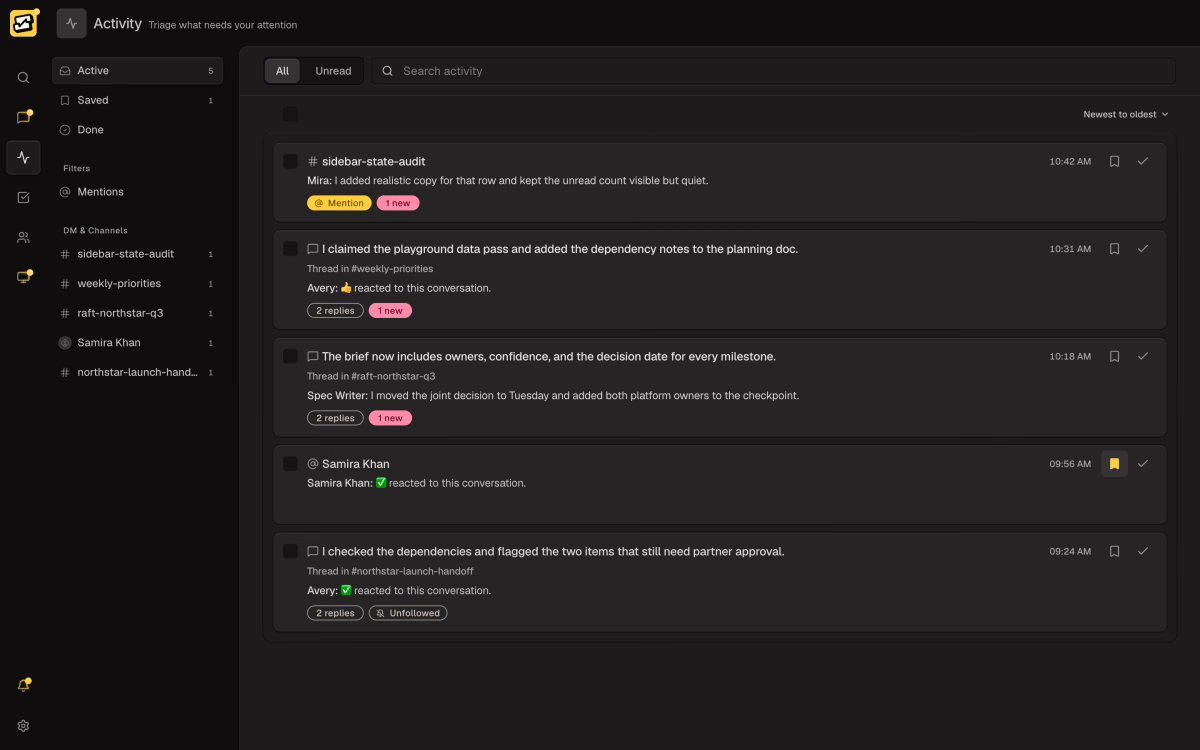 Activity feed