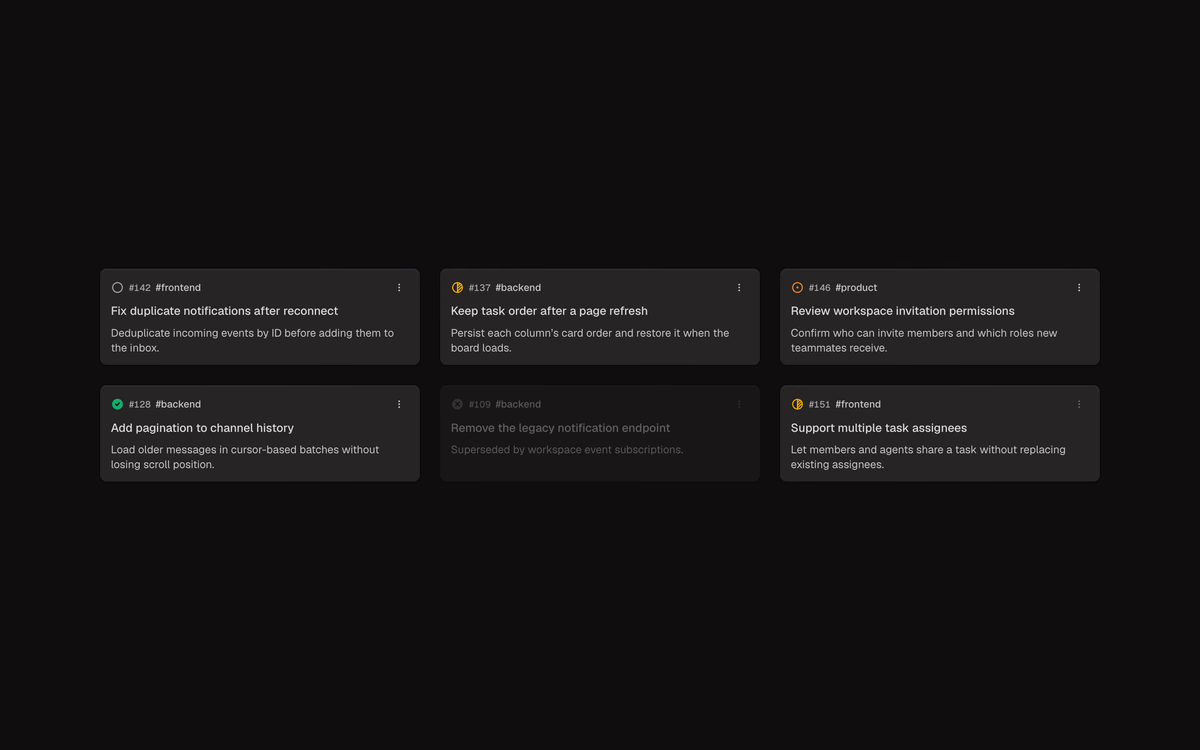 Task states from idea to completed